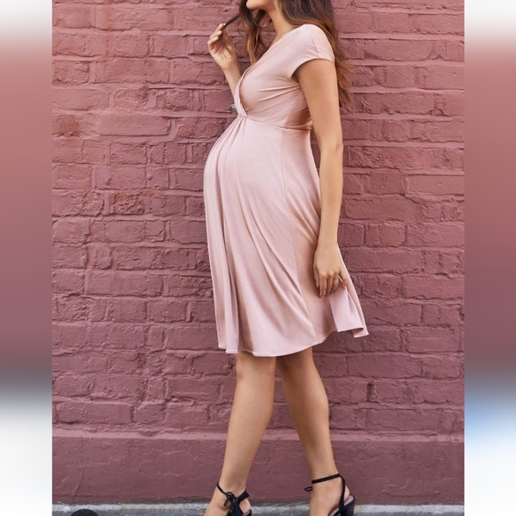 Tiffany Rose Maternity Francesca Dress Elegant Blush French Jersey, size12-14,L. - Picture 4 of 17